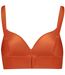Womens/ladies Lined Soft Bralette Flame Orange Puma-2