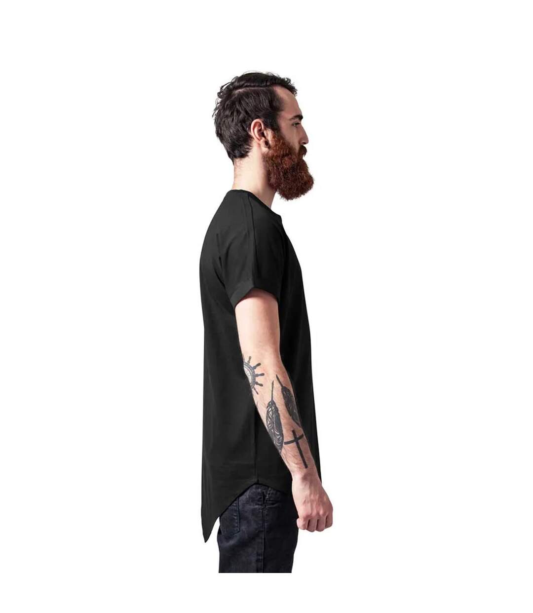 T-shirt Motif/style Asymétrique Homme Noir Urban Classics-4