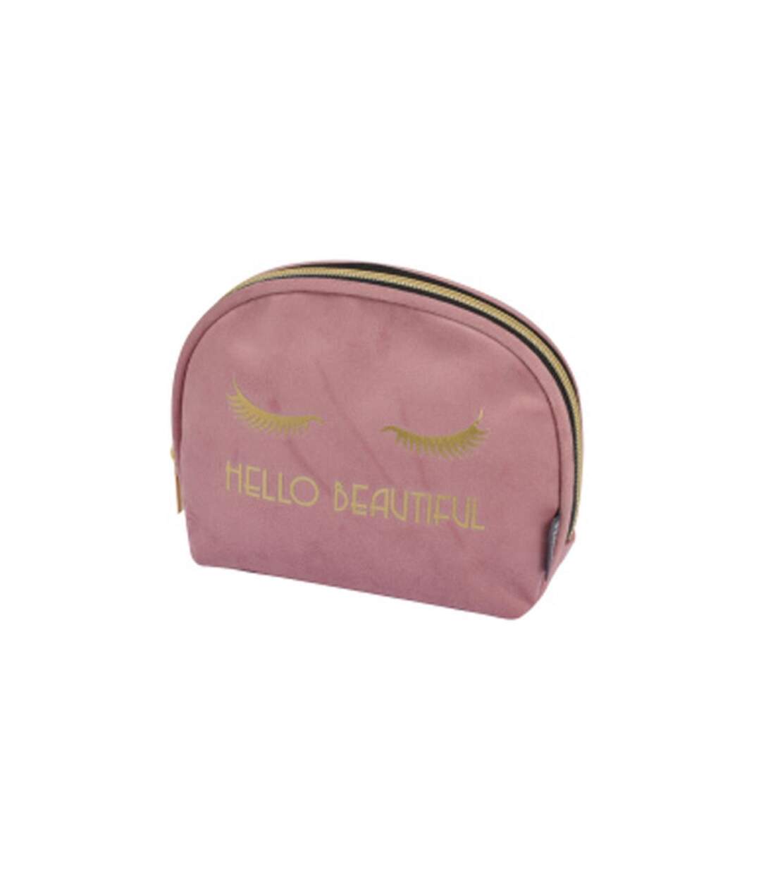 Pochette Cosmétique Velours Hello 15cm Rose-1