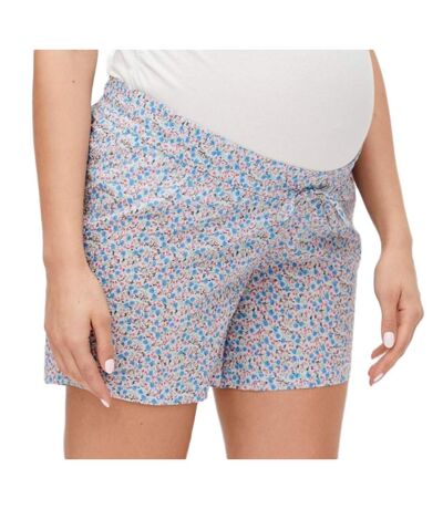 Short de Grossesse Blanc/Bleu Femme Mamalicious Ginger - L