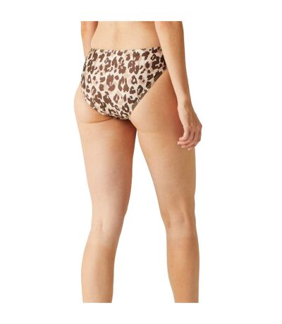 Womens/ladies Aceana Bikini Bottoms Leopard Regatta