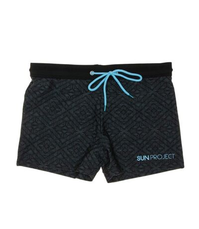 Maillot de bain noir/bleu homme sun project floral print - l