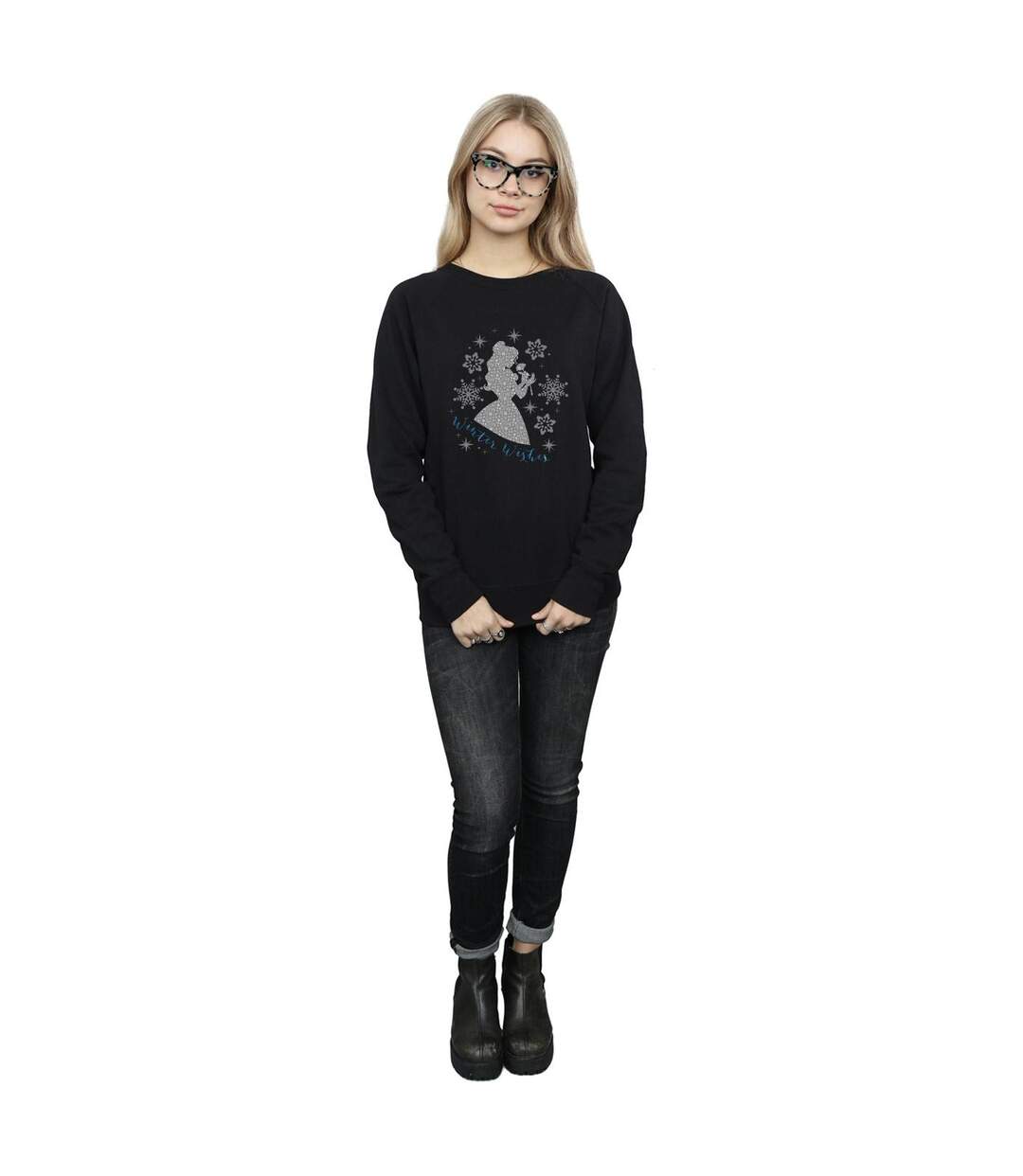 Disney Princess - Sweat BELLE WINTER SILHOUETTE - Femme (Noir) - UTBI10244-4