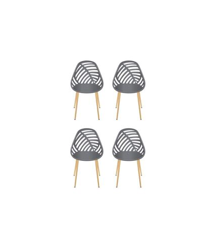 Lot de 4 Chaises de Jardin Alameda 83cm Gris