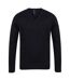Henbury Mens 12 Gauge Fine Knit V-Neck Jumper / Sweatshirt (Black) - UTRW659