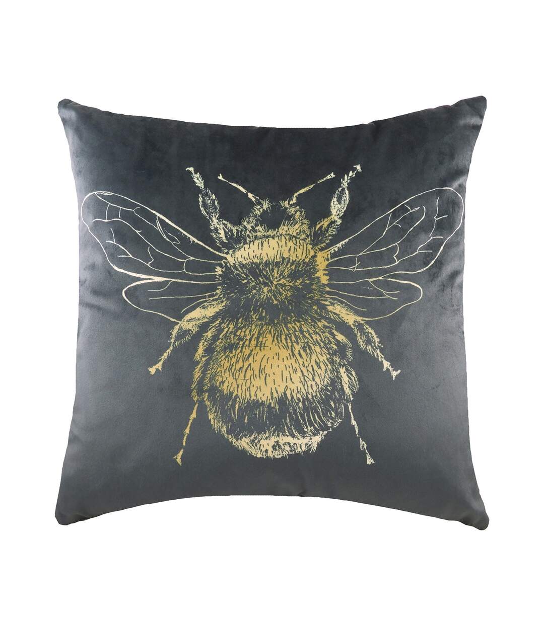 Bee cushion cover 43cm x 43cm grey Evans Lichfield