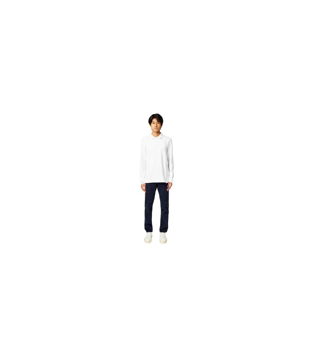 Polo Manches Longues Motif/style Logo Passerby Homme Blanc Boss-1