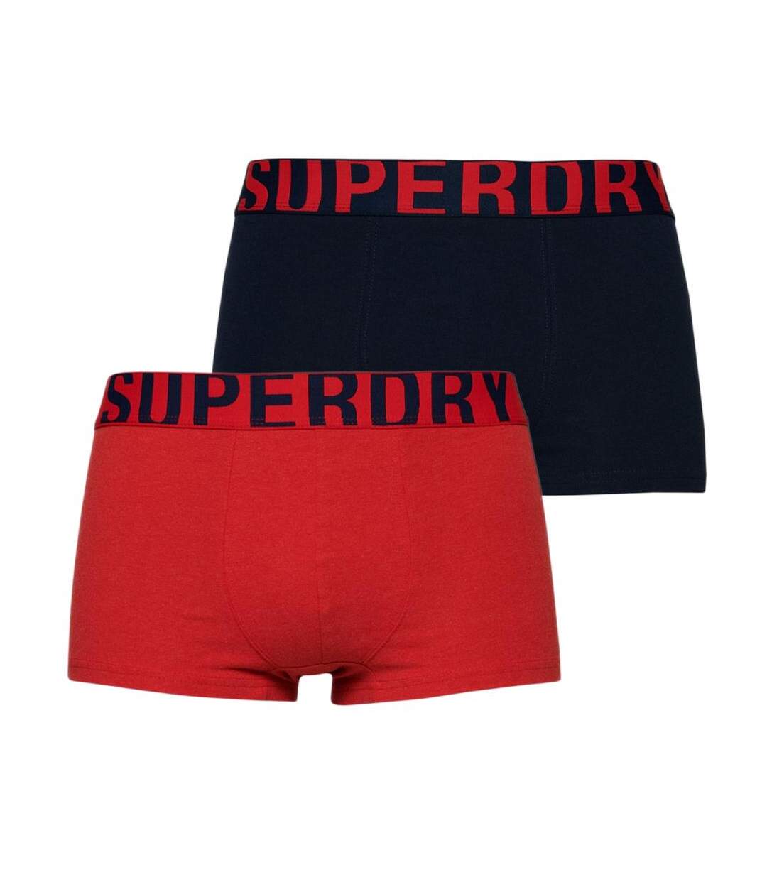 x2 Boxers Marine/Rouge Homme Superdry M3110345B - S