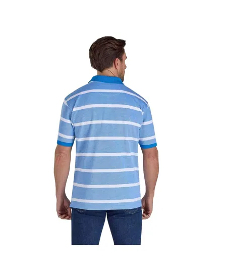 Polo Motif/style À Rayures Homme Bleu Électrique Raging Bull