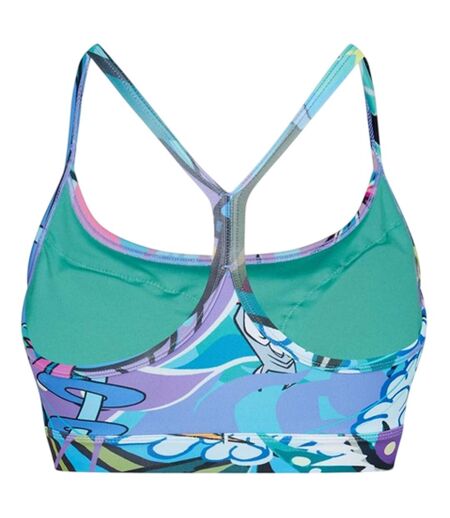 Womens/ladies Abstract Sports Bra Blue Purple Reebok