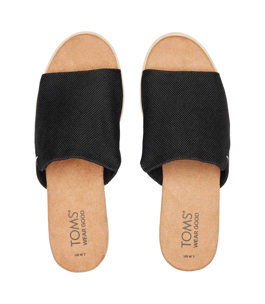 Womens/ladies Diana Open Toe Wedge Mules Black Toms-3