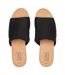 Womens/ladies Diana Open Toe Wedge Mules Black Toms-3