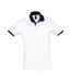 SOLS Prince Unisex Contrast Pique Short Sleeve Cotton Polo Shirt (White/French Navy)