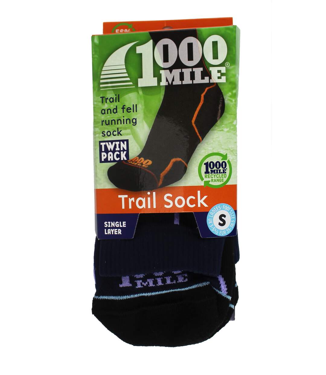 Chaussettes Trail Repreve monocouche pour hommes, 2 paires-2