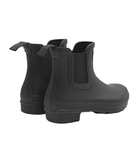 Womens/ladies Original Waterproof Block Heel Chelsea Boots Black Hunter