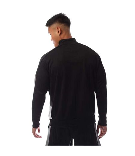 Mens Colour Block Track Jacket Black Charcoal White Sondico