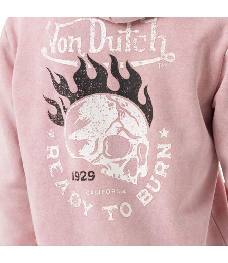 Sweat zippé femme délavé à capuche avec print devant et dos Grunge Vondutch