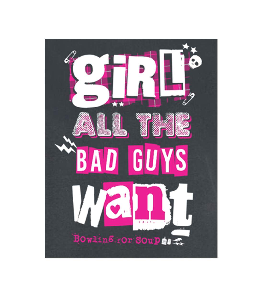 Robe t-shirt girl all the bad guys want adulte charbon de bois Amplified