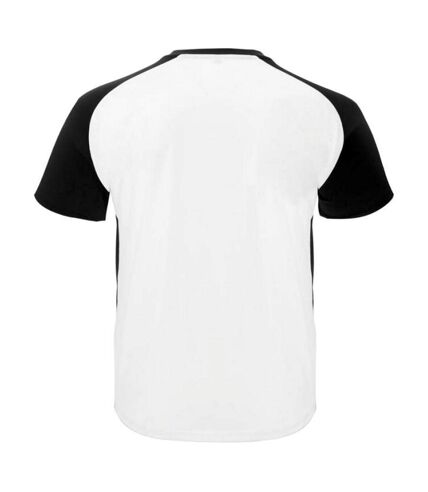 Unisex adult bugatti sports t-shirt white/solid black Roly