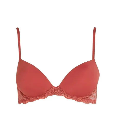 Soutien-gorge Push-up Motif/style Bord À Dentelle Demi Femme Terre Cuite Calvin Klein