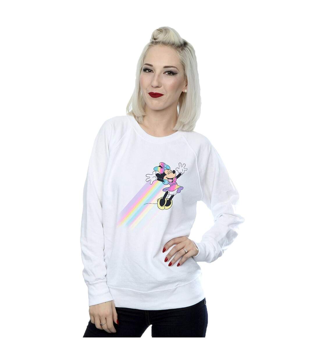 Disney Sweatshirt Whoosh Minnie Mouse Femme/Ladies (Blanc) - UTBI28145-2