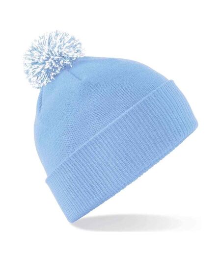 Unisex Adult Beanie Surf Blue Off White Beechfield
