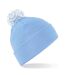 Unisex Adult Beanie Surf Blue Off White Beechfield-1