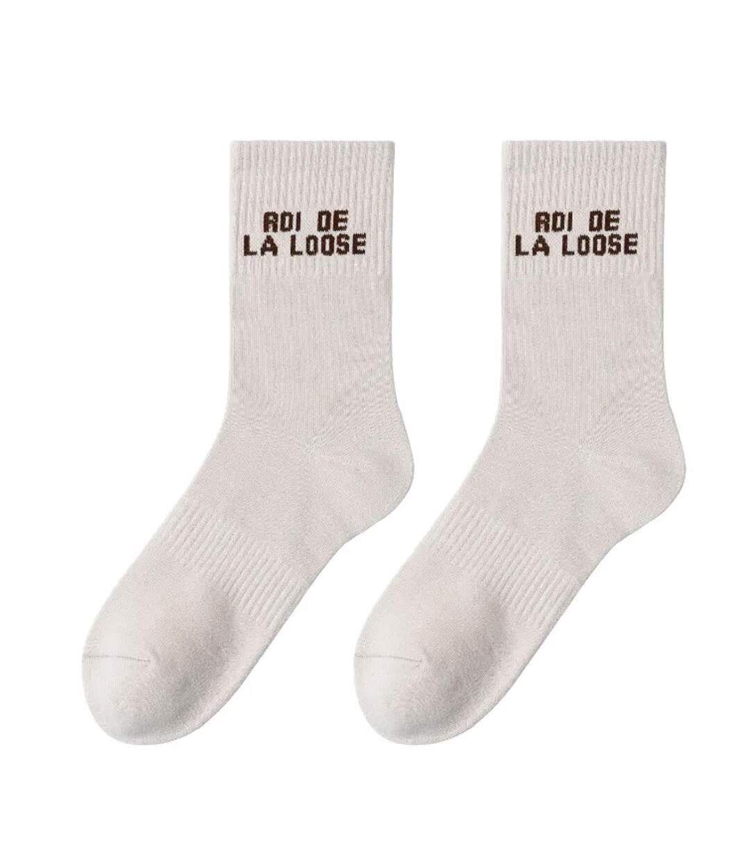 Chaussettes beiges homme stella green roi de la loose-1