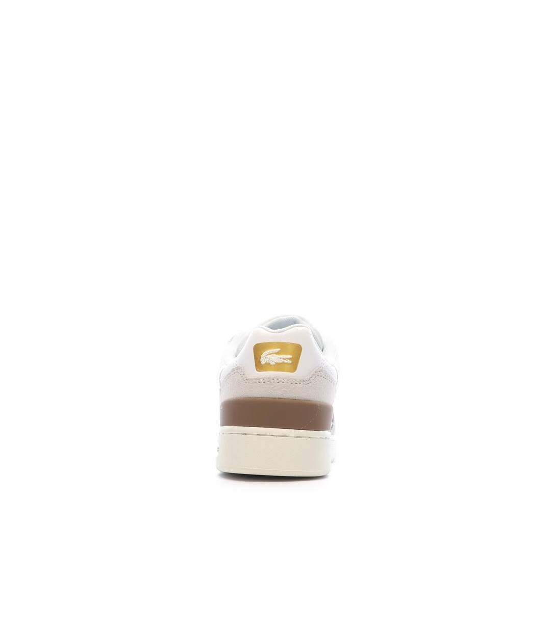 Baskets blanches/marron femme lacoste 43sfa0009-3