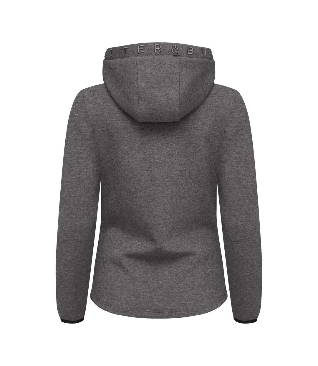 Womens/ladies Pemberton Full Zip Hoodie Anthracite Melange Cutter & Buck-2