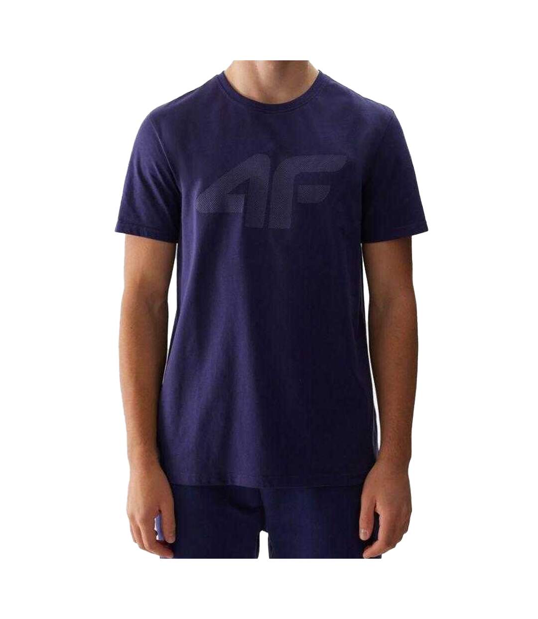 Mens Big Logo Cotton T-shirt Navy Blue 4F-2