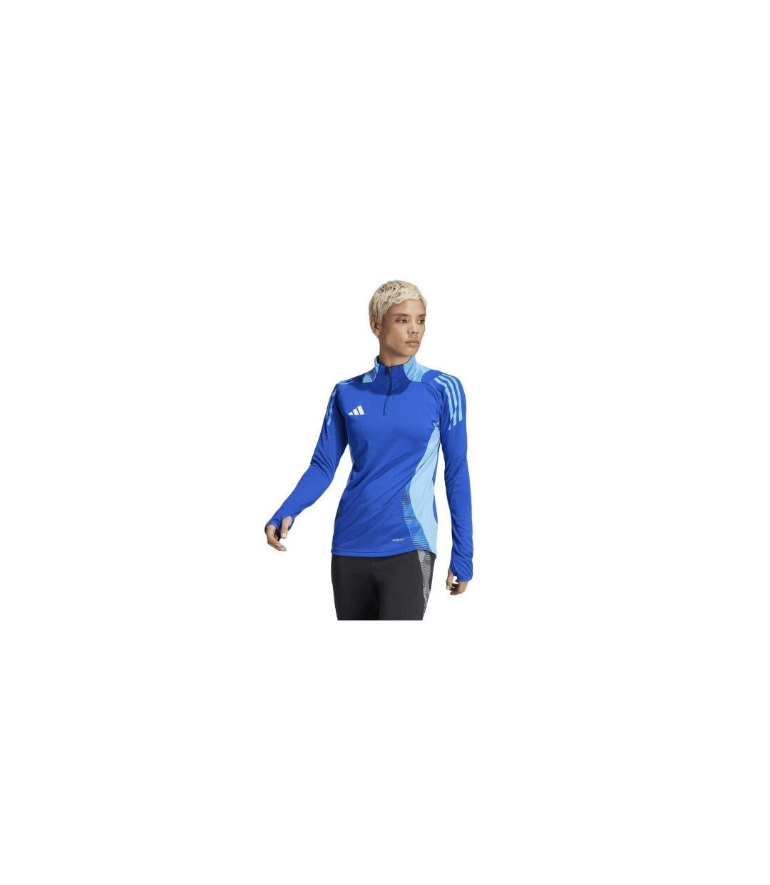 Haut Technique Manches Raglan Motif/style Logo Femme Bleu Roi Adidas-1