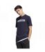 T-shirt Style Logo Brodé Essentials Linear Homme Bleu Marine Adidas-1