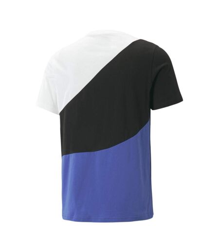 T-shirt Blanc/Noir/Bleu Homme Puma Power Cat - S