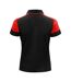 Womens/ladies Polo Shirt Black Red Printer PRIME-2