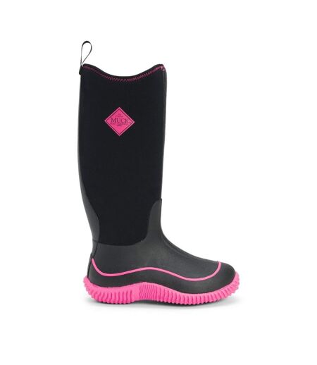 Muck Boots Womens/Ladies Hale Pull On Wellies (Black/Hot Pink) - UTFS4301
