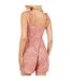 Womens/ladies Leaf Print V Neck Sleeveless Playsuit Pink Brave Soul-3