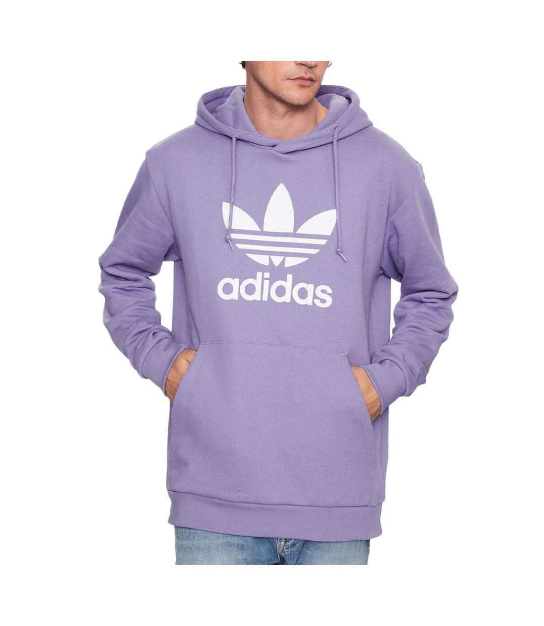 Sweat Capuche Violet Homme Adidas Trefoil Hoody - L-1