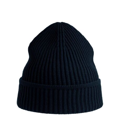 Unisex adult maple ribbed recycled beanie navy Atlantis