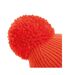 Beechfield Unisex Engineered Knit Ribbed Pom Pom Beanie (Fire Red) - UTRW7313