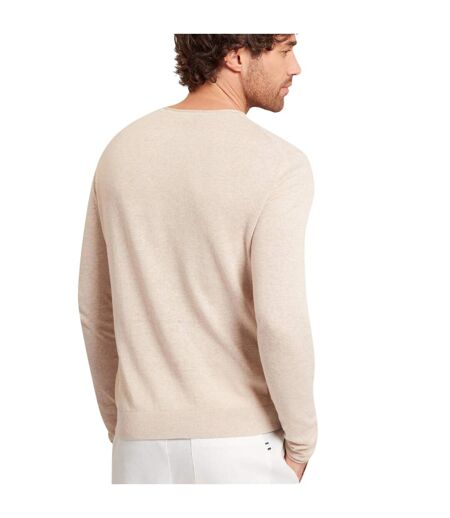 Mens Linen Blend Crew Neck Jumper Taupe Ted Baker
