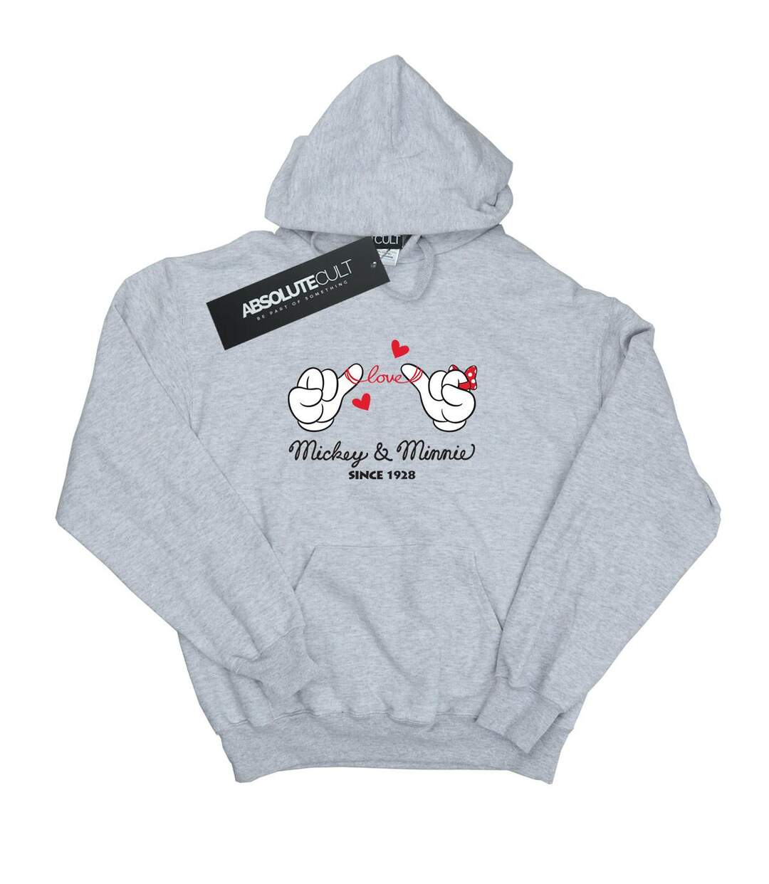Disney Sweat à capuche Womens/Ladies Mickey Mouse Love Hands (Gris sportif) - UTBI10589-1