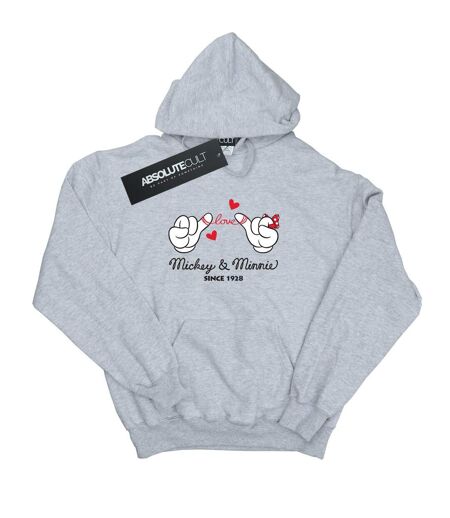 Disney Sweat à capuche Womens/Ladies Mickey Mouse Love Hands (Gris sportif) - UTBI10589