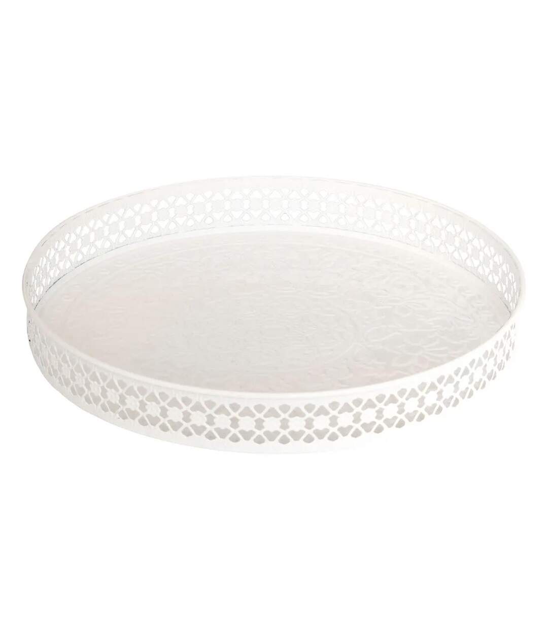 Lot de 2 Plateaux Déco Wild Romance 31cm Blanc & Vert-2