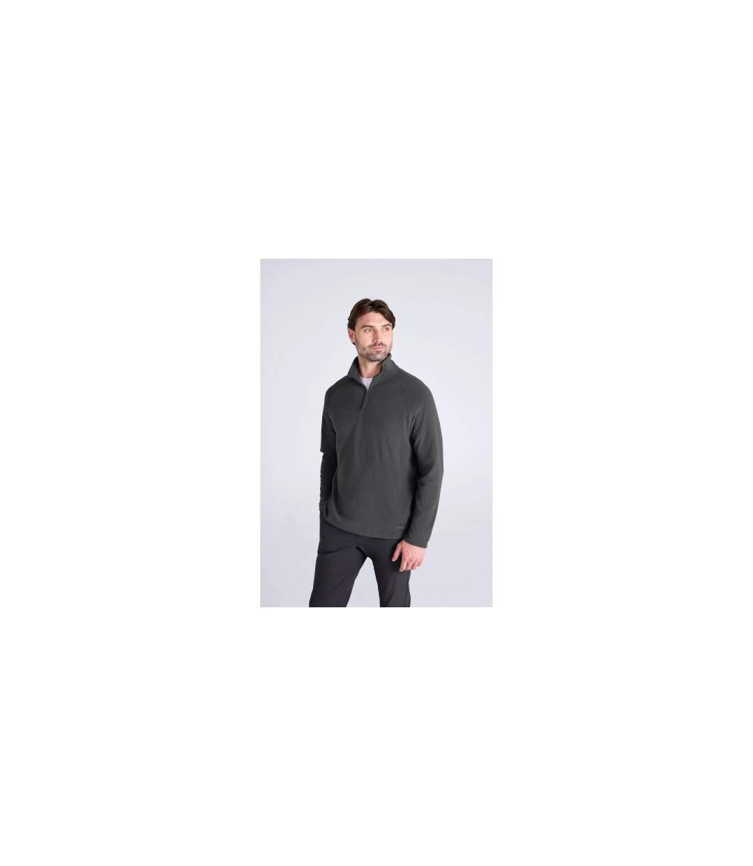 Prague Polaire Demi-zip Homme Gris Animal-1