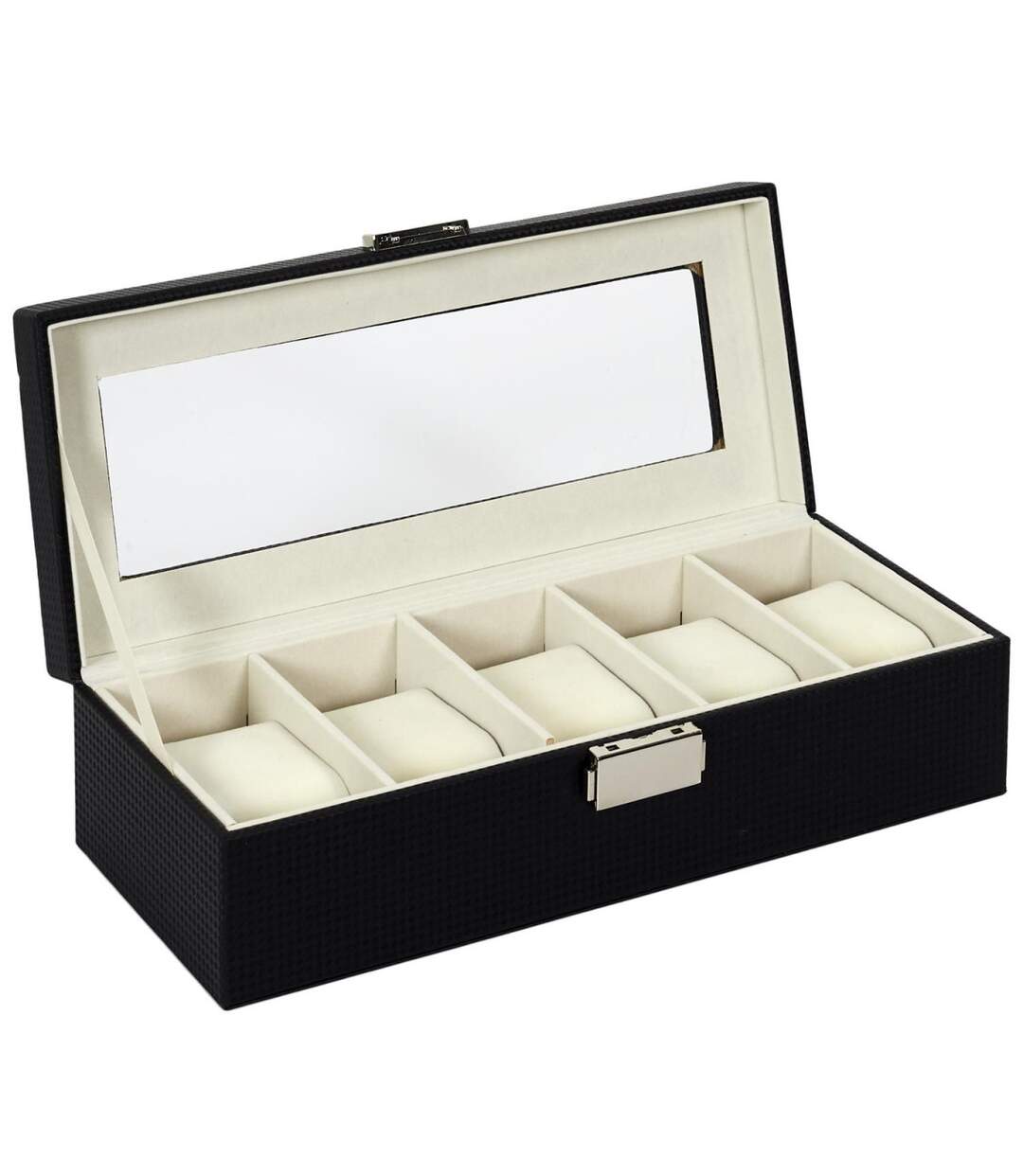 Boîte à Bijoux Déco 5 Montres 29cm Noir-1