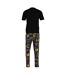 Mens Cinematic Cotton Pyjama Set Black Multicoloured Deadpool-2