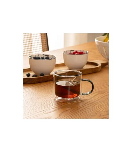 Lot de 6 Mugs en Verre Lexi 25cl Gris