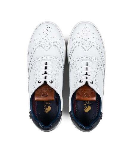 Mens Carlson White Brogue Plimsoll