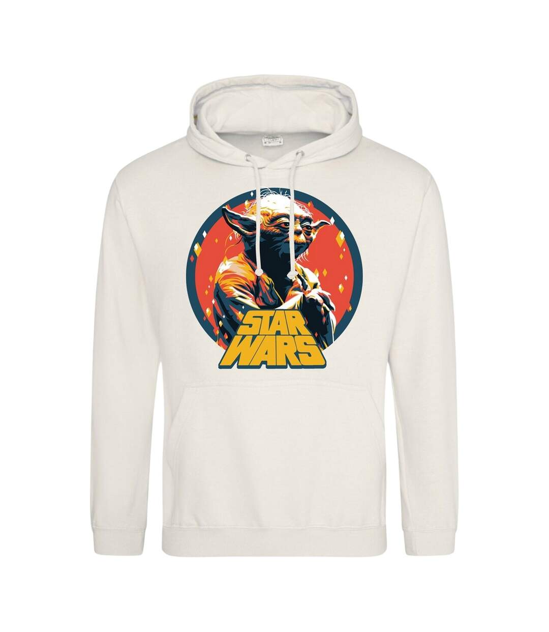 Unisex Adult Yoda Hoodie White Star Wars-1